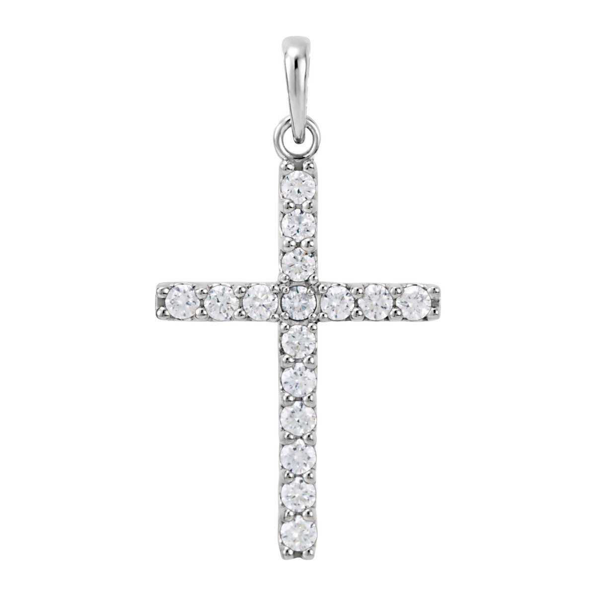 Diamond Line Cross Pendant