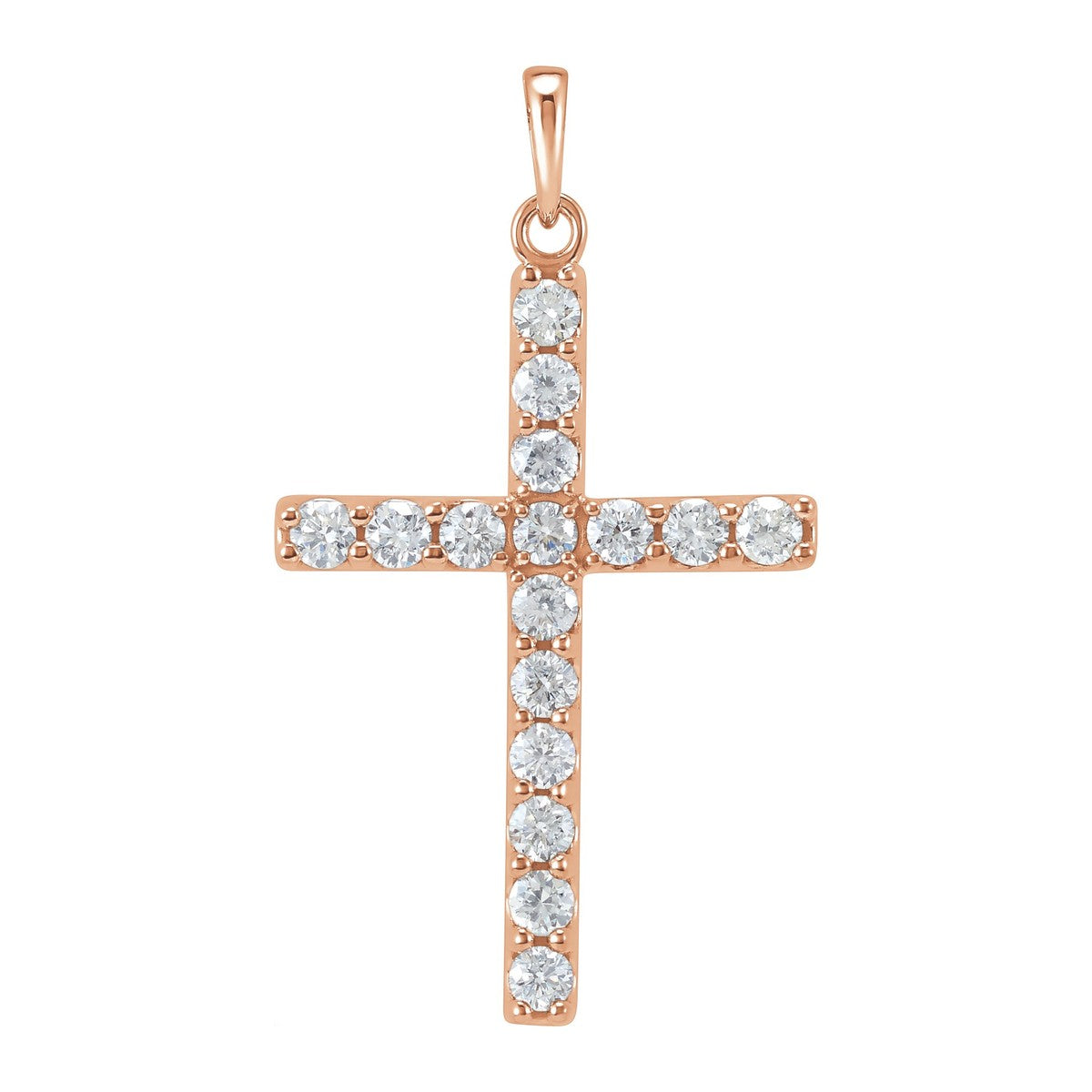 Diamond Line Cross Pendant