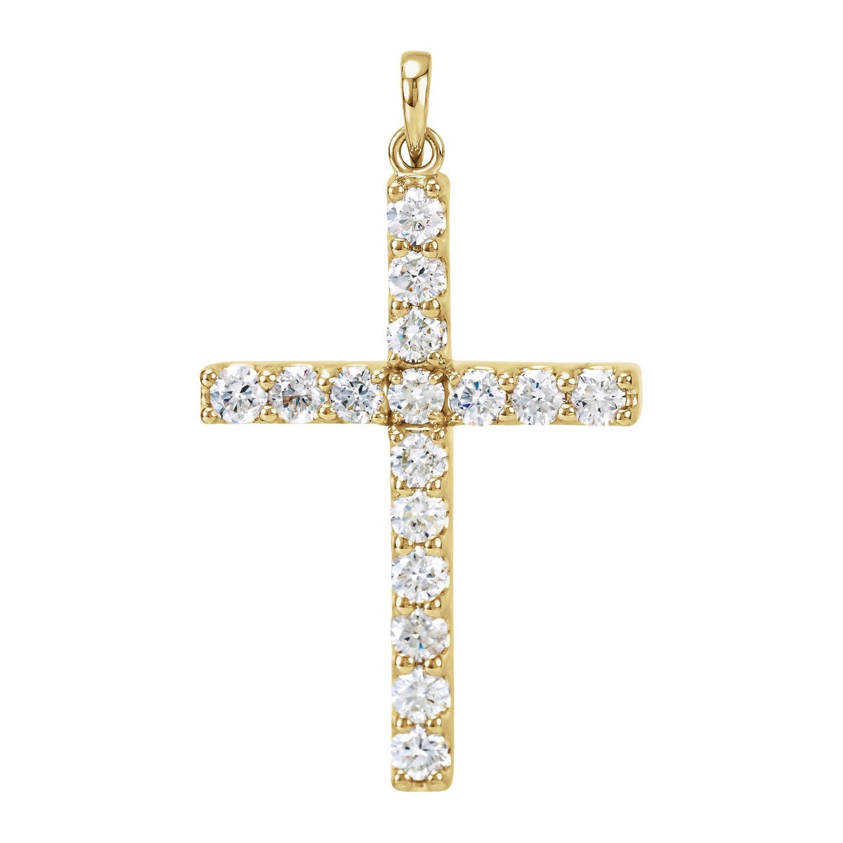 Diamond Line Cross Pendant