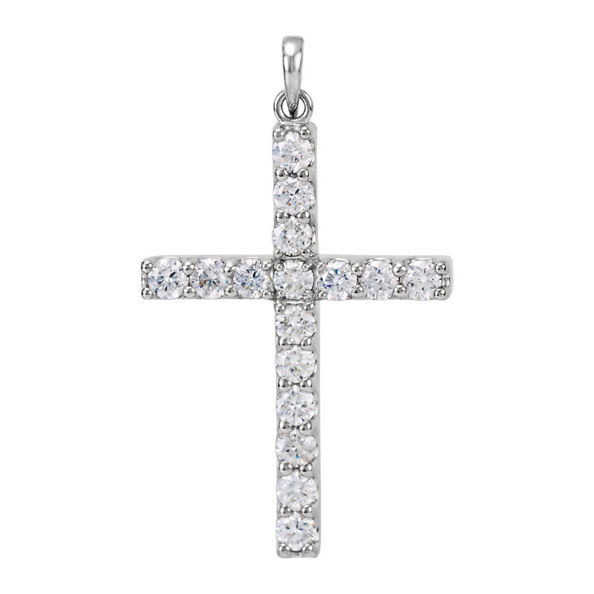 Diamond Line Cross Pendant