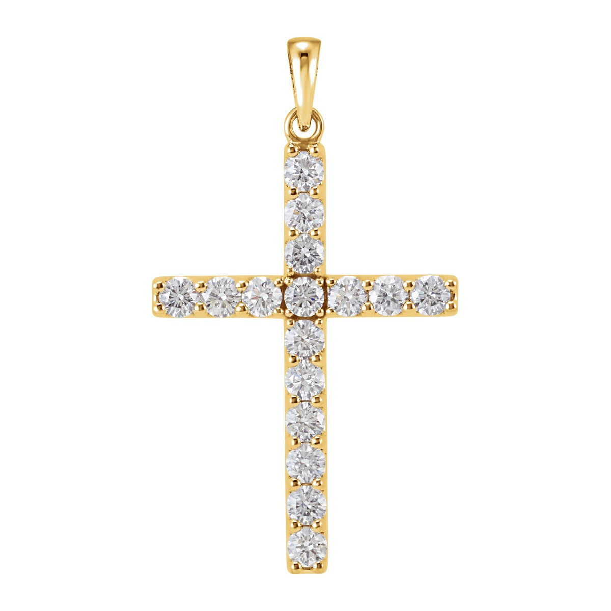 Diamond Line Cross Pendant