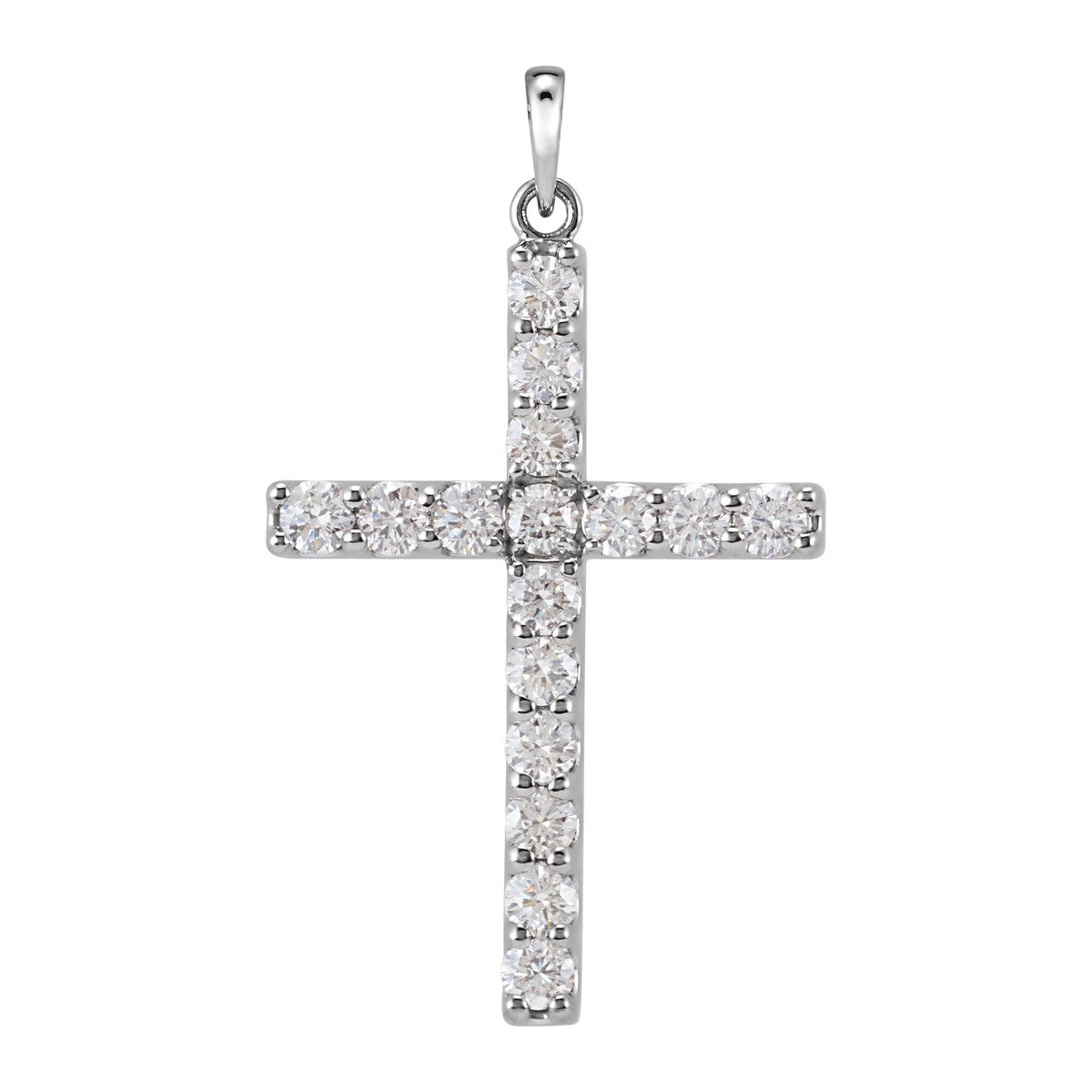 Diamond Line Cross Pendant
