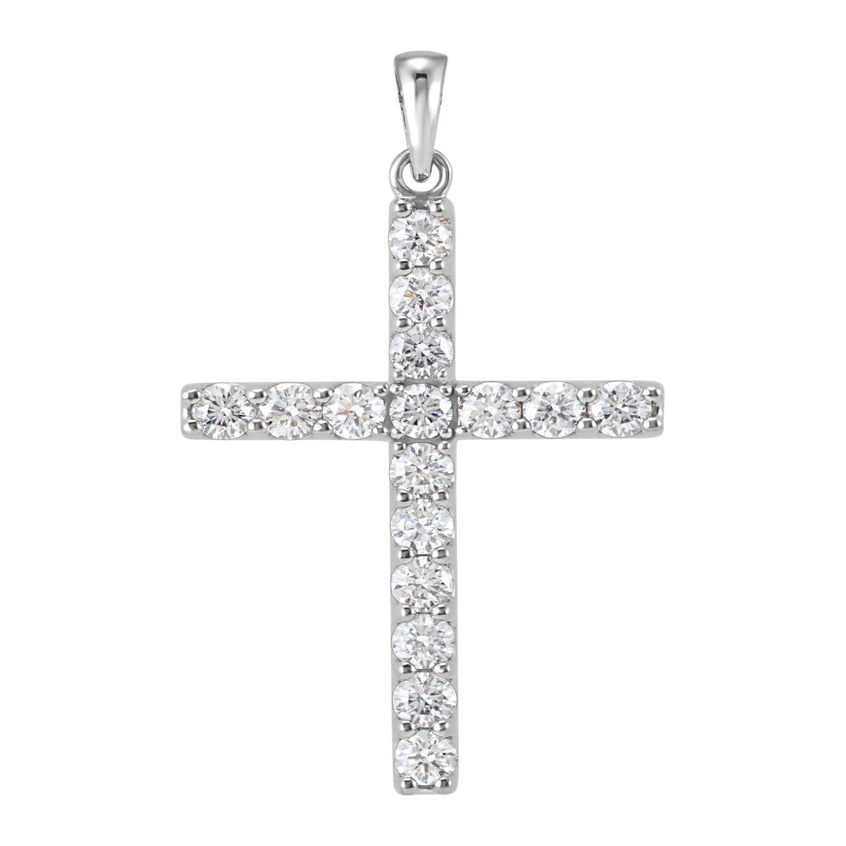 Diamond Line Cross Pendant