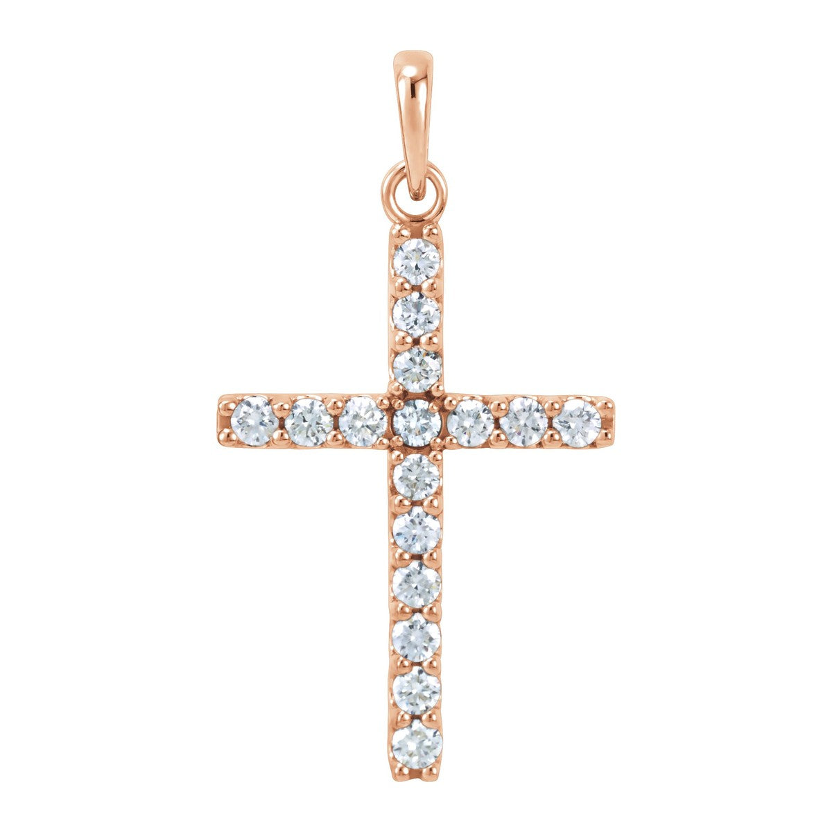 Diamond Line Cross Pendant