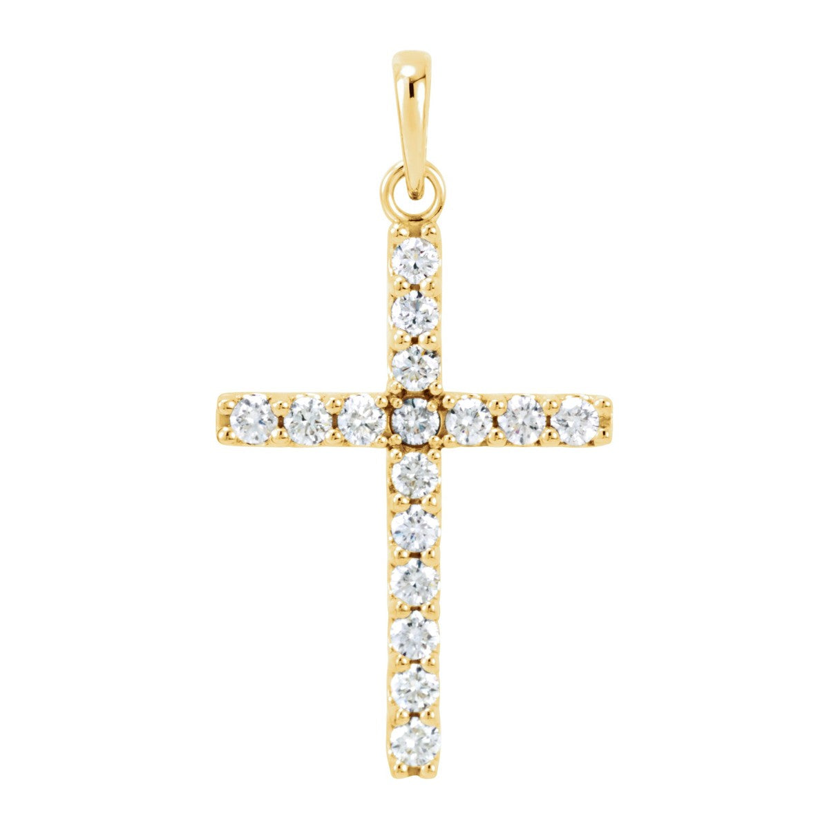 Diamond Line Cross Pendant