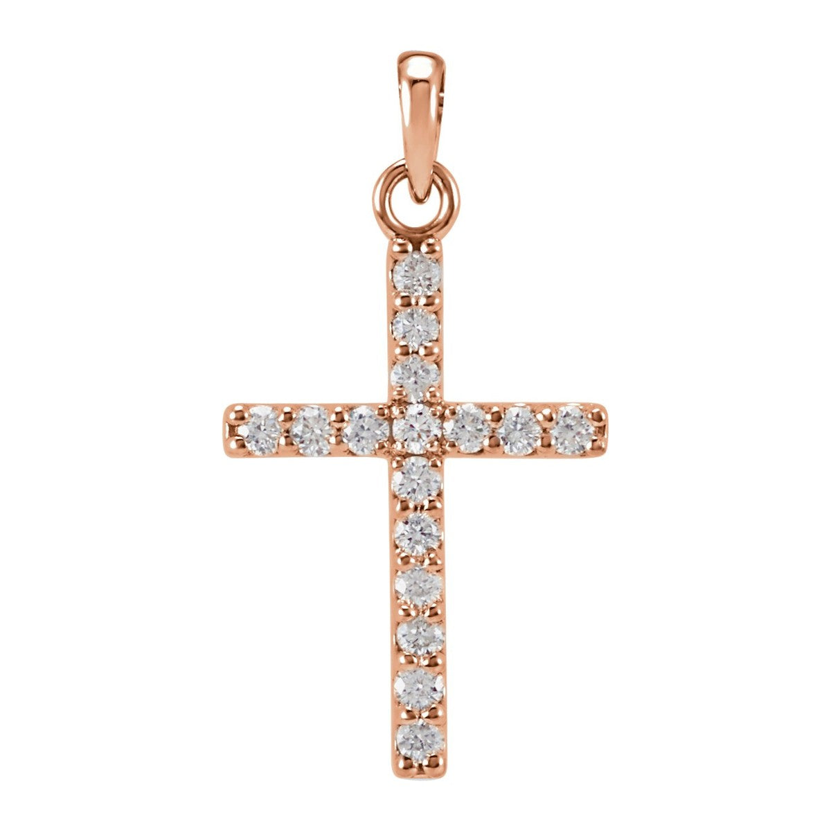 Diamond Line Cross Pendant