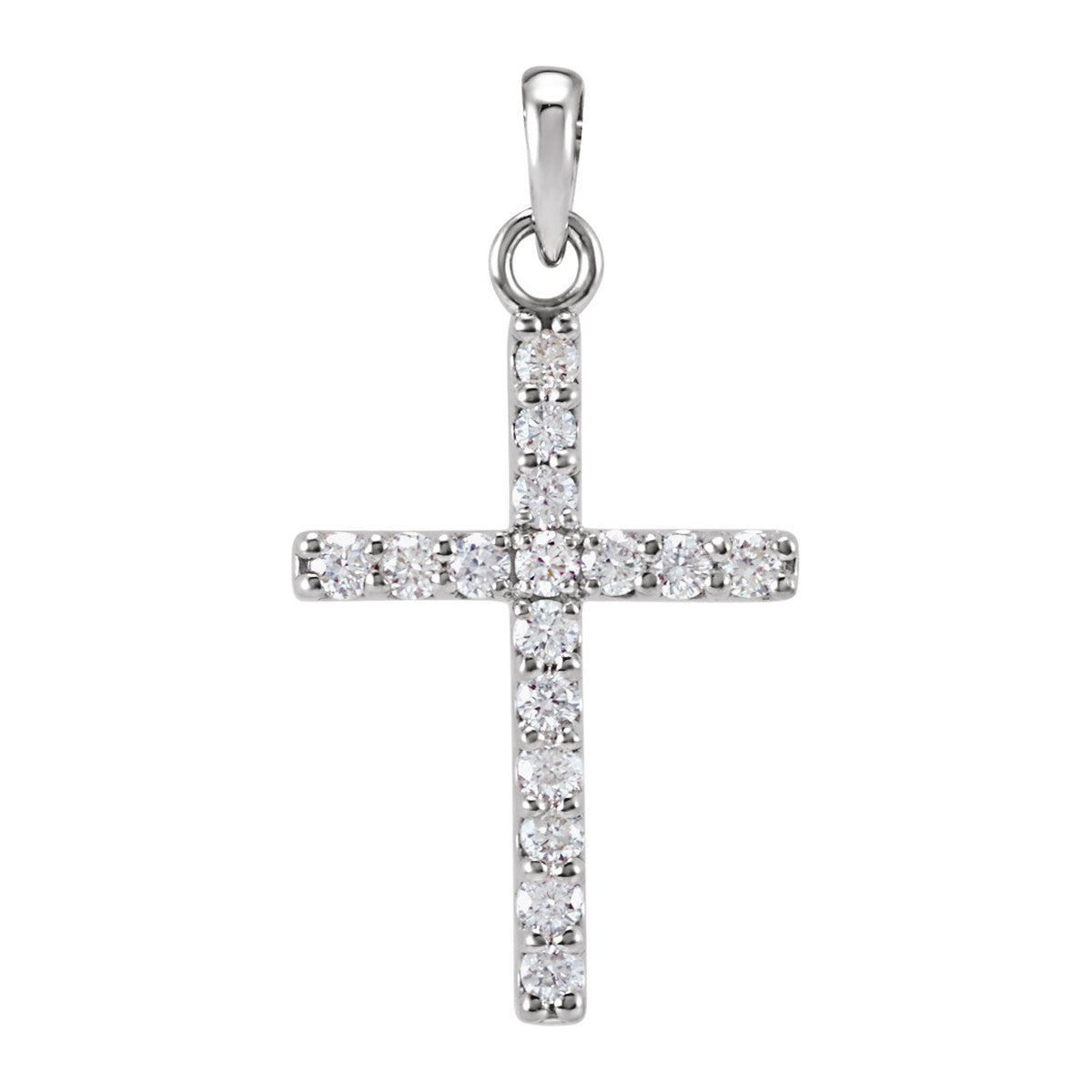 Diamond Line Cross Pendant