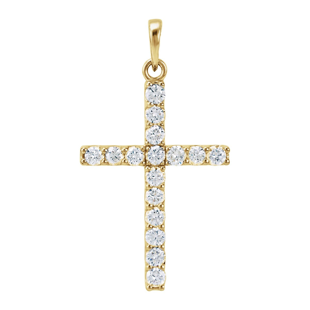 Diamond Line Cross Pendant