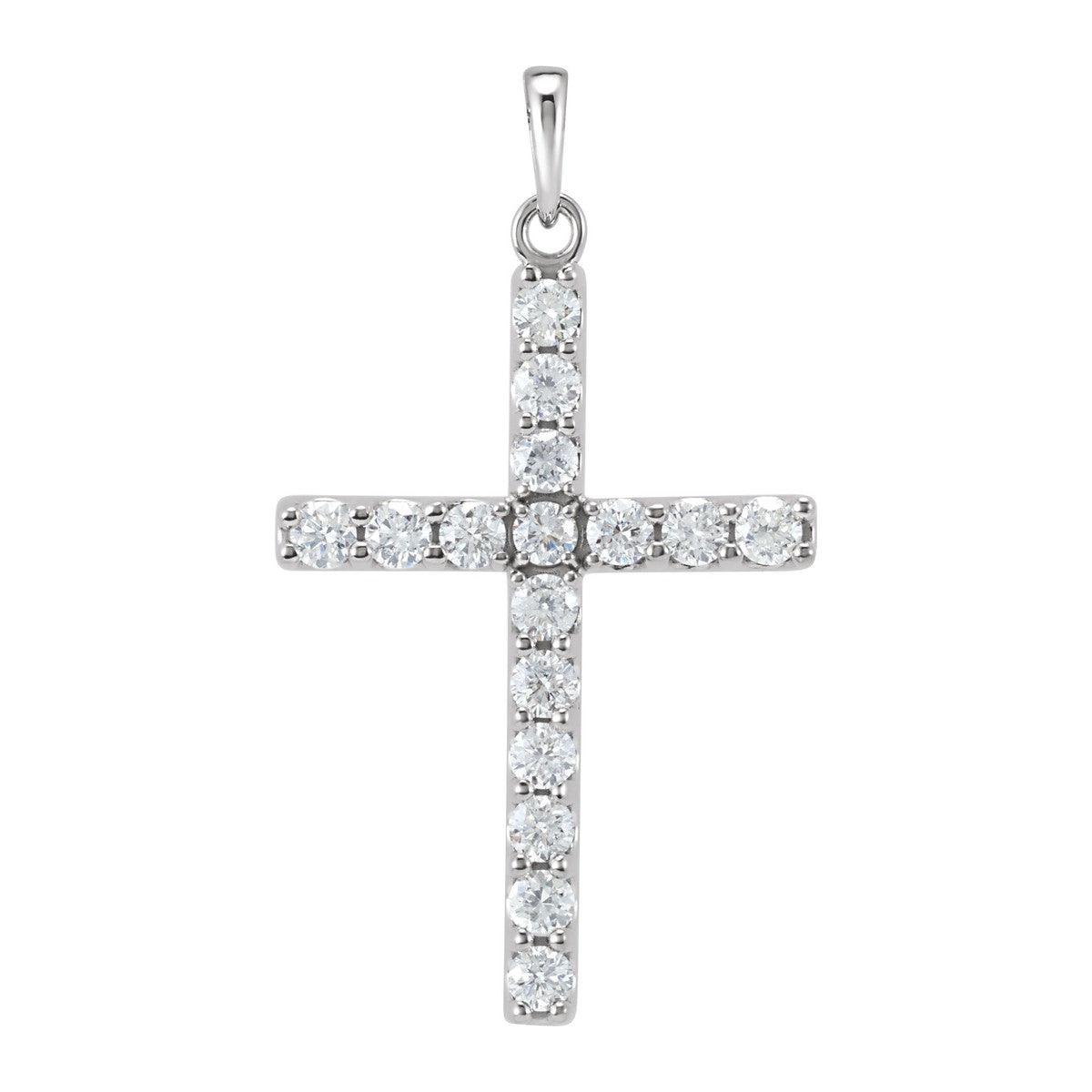 Diamond Line Cross Pendant