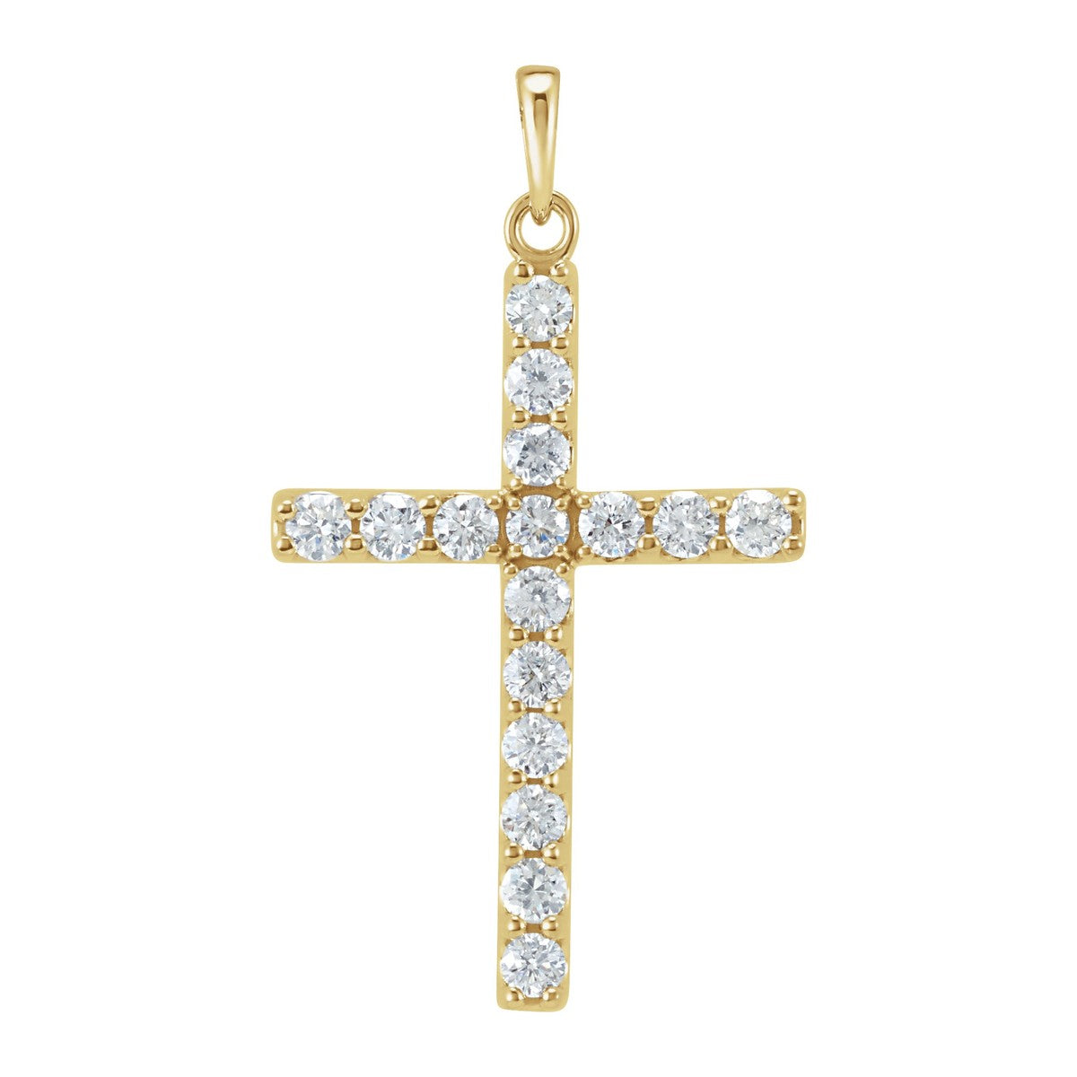 Diamond Line Cross Pendant