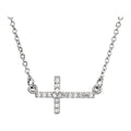 Pavé Sideways Cross Necklace