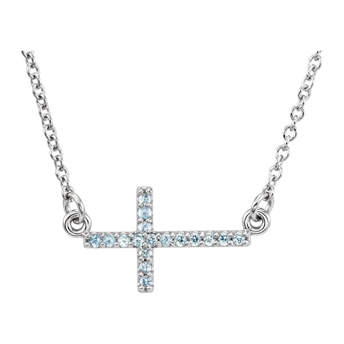 Pavé Sideways Cross Necklace