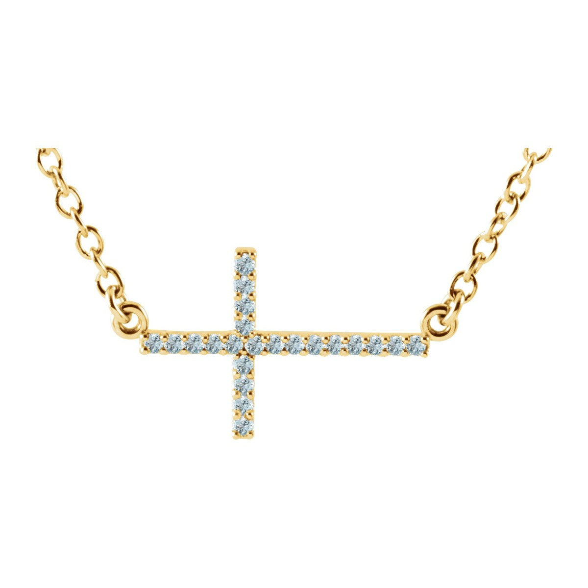 Pavé Sideways Cross Necklace