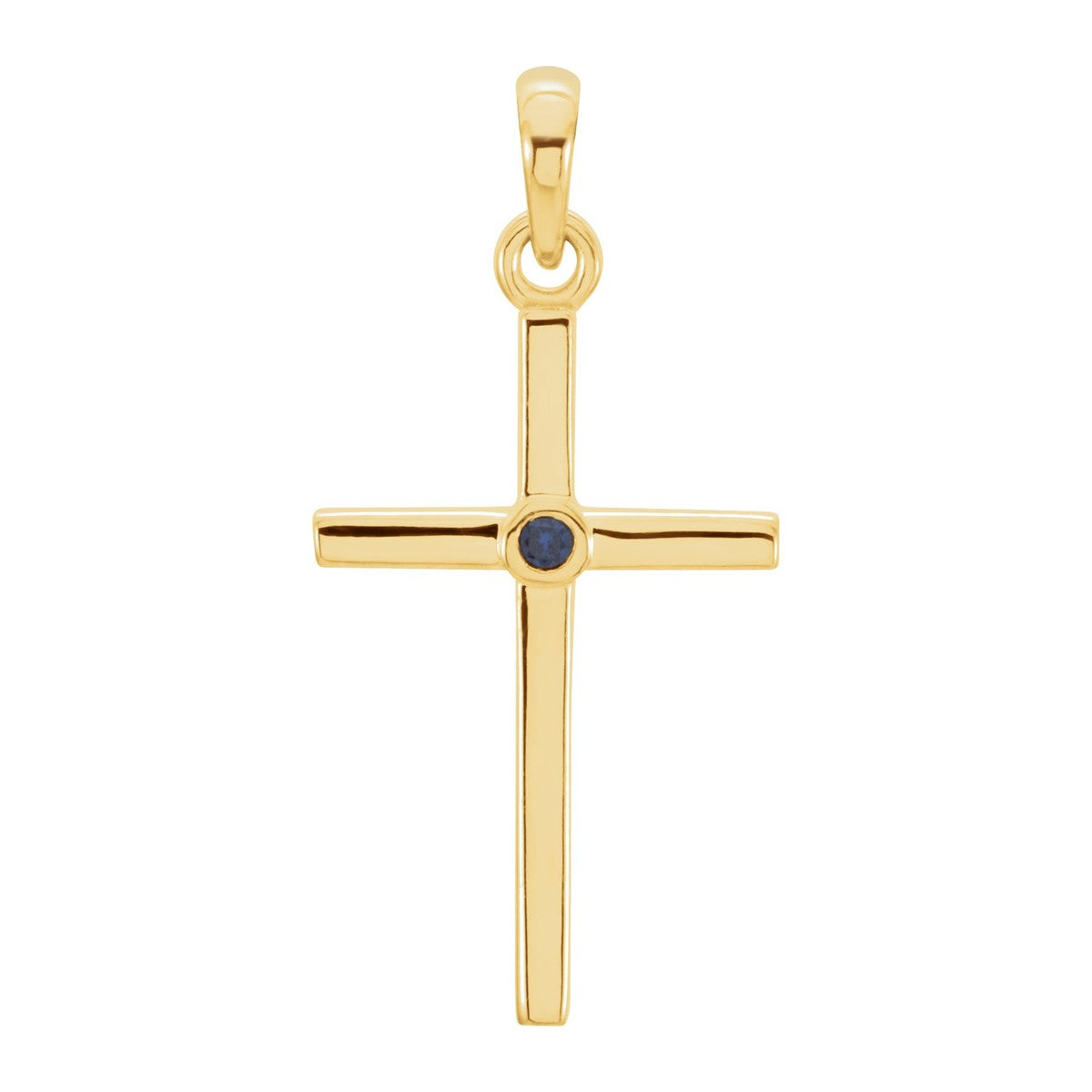 Bezel-Set Accent Cross Pendant