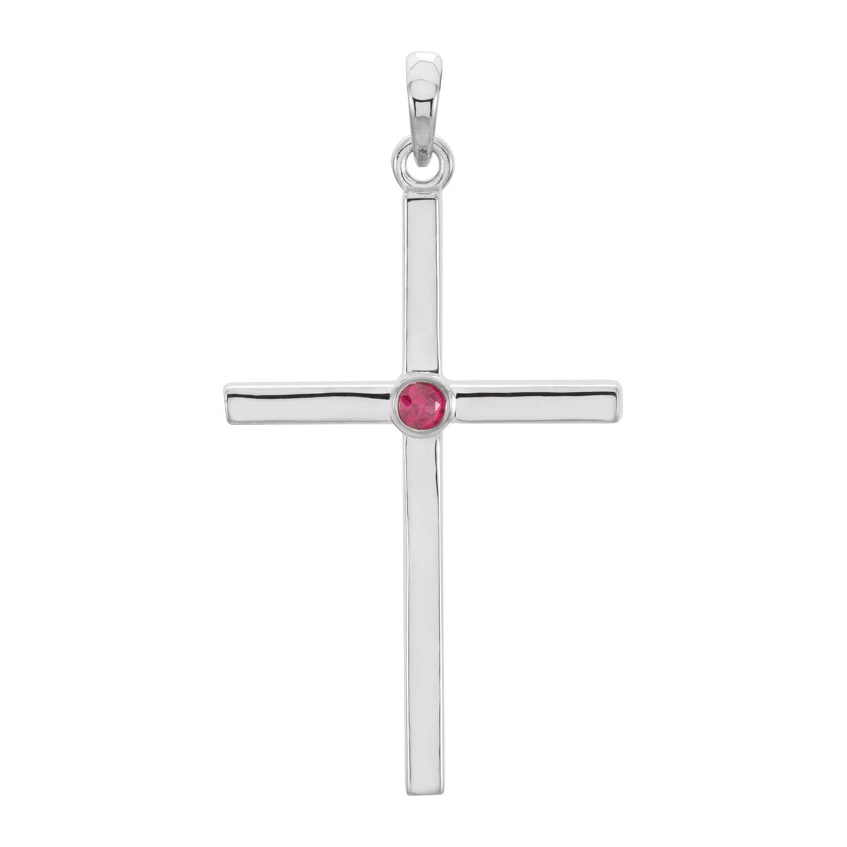 Bezel-Set Accent Cross Pendant