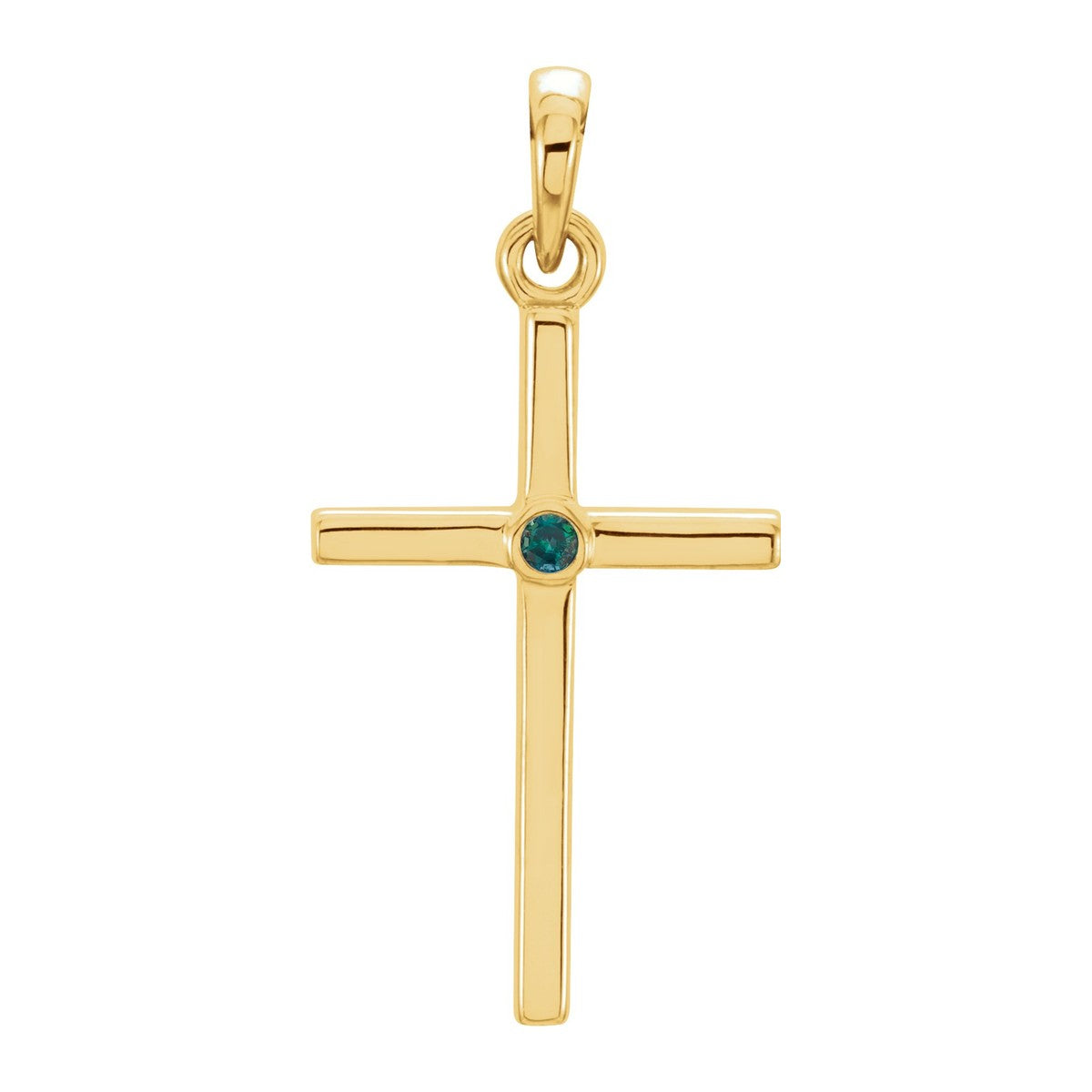 Bezel-Set Accent Cross Pendant