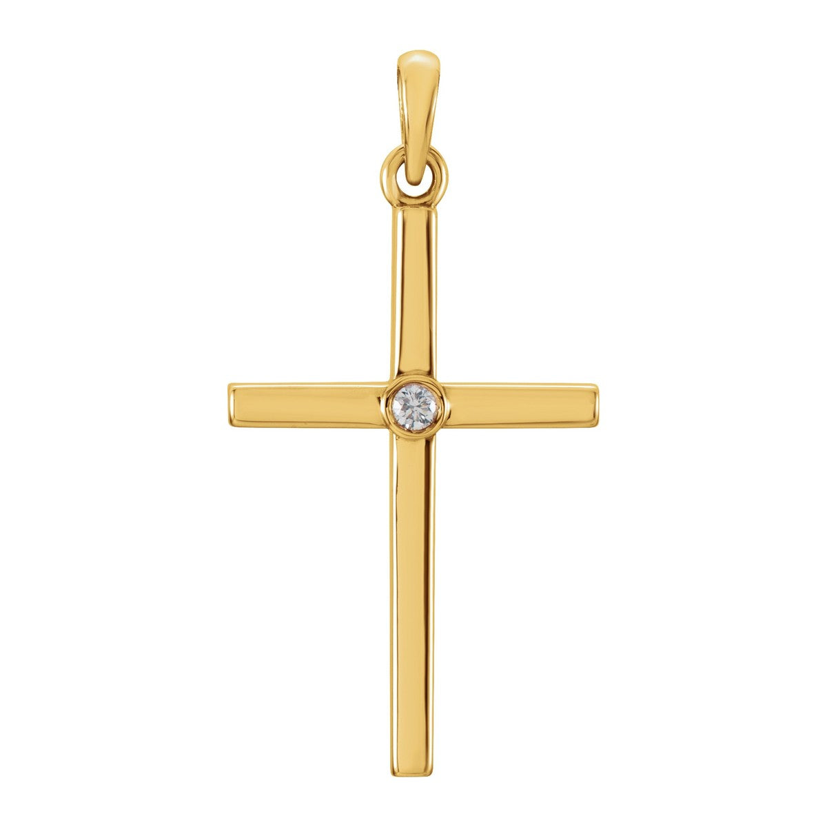 Bezel-Set Accent Cross Pendant
