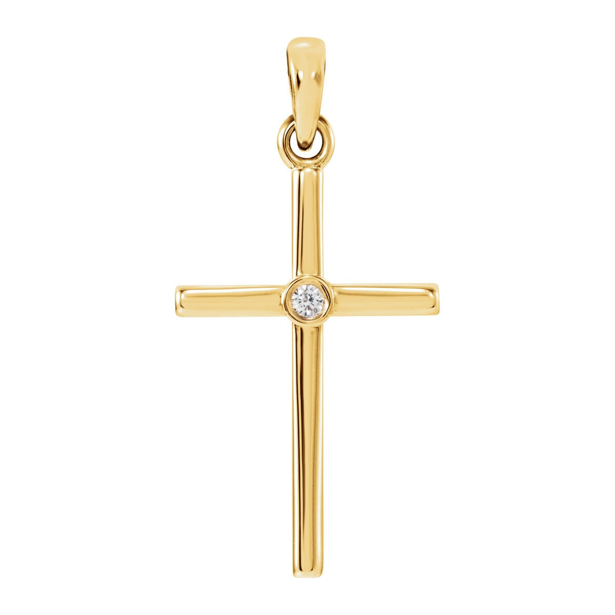 Bezel-Set Accent Cross Pendant