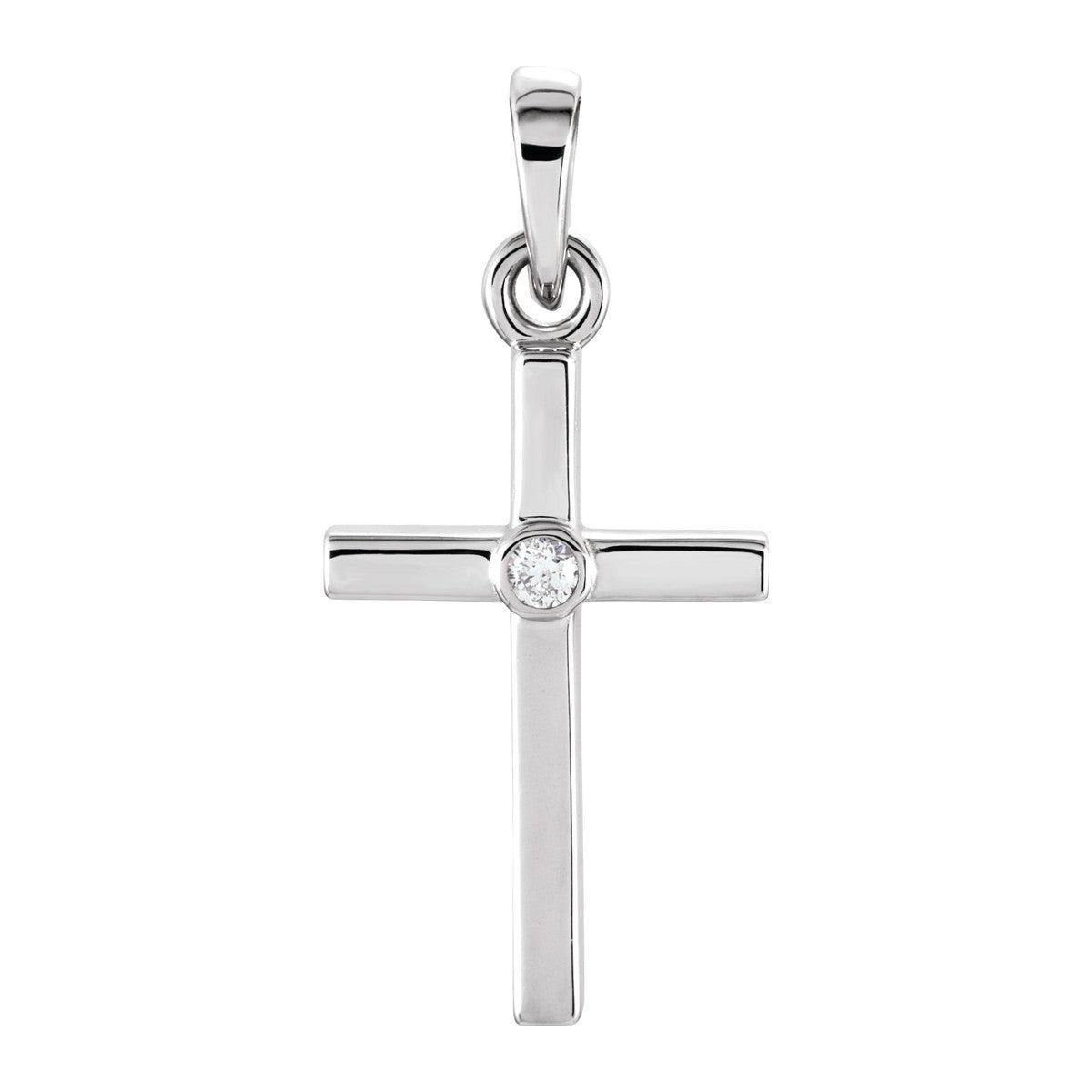 Bezel-Set Accent Cross Pendant
