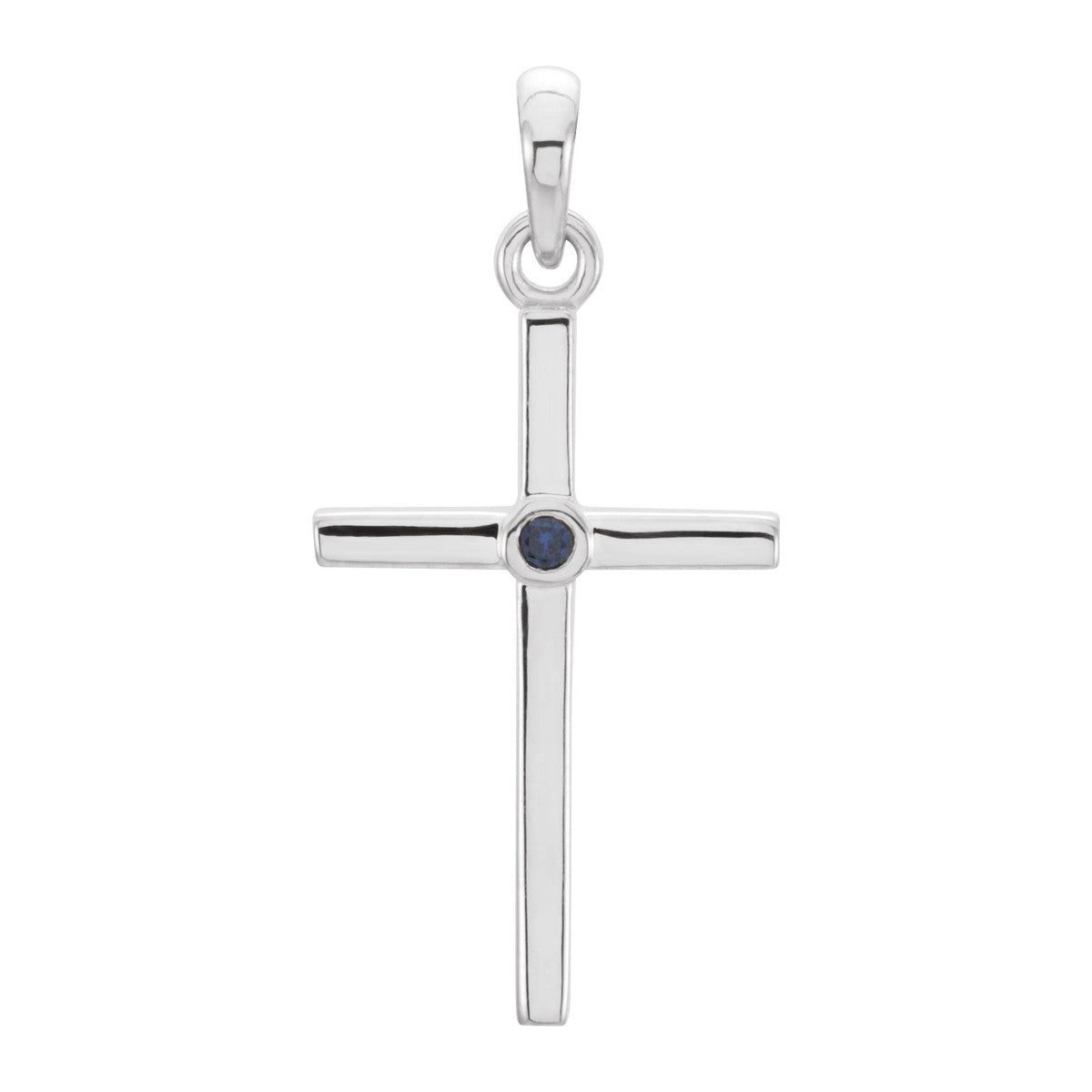 Bezel-Set Accent Cross Pendant