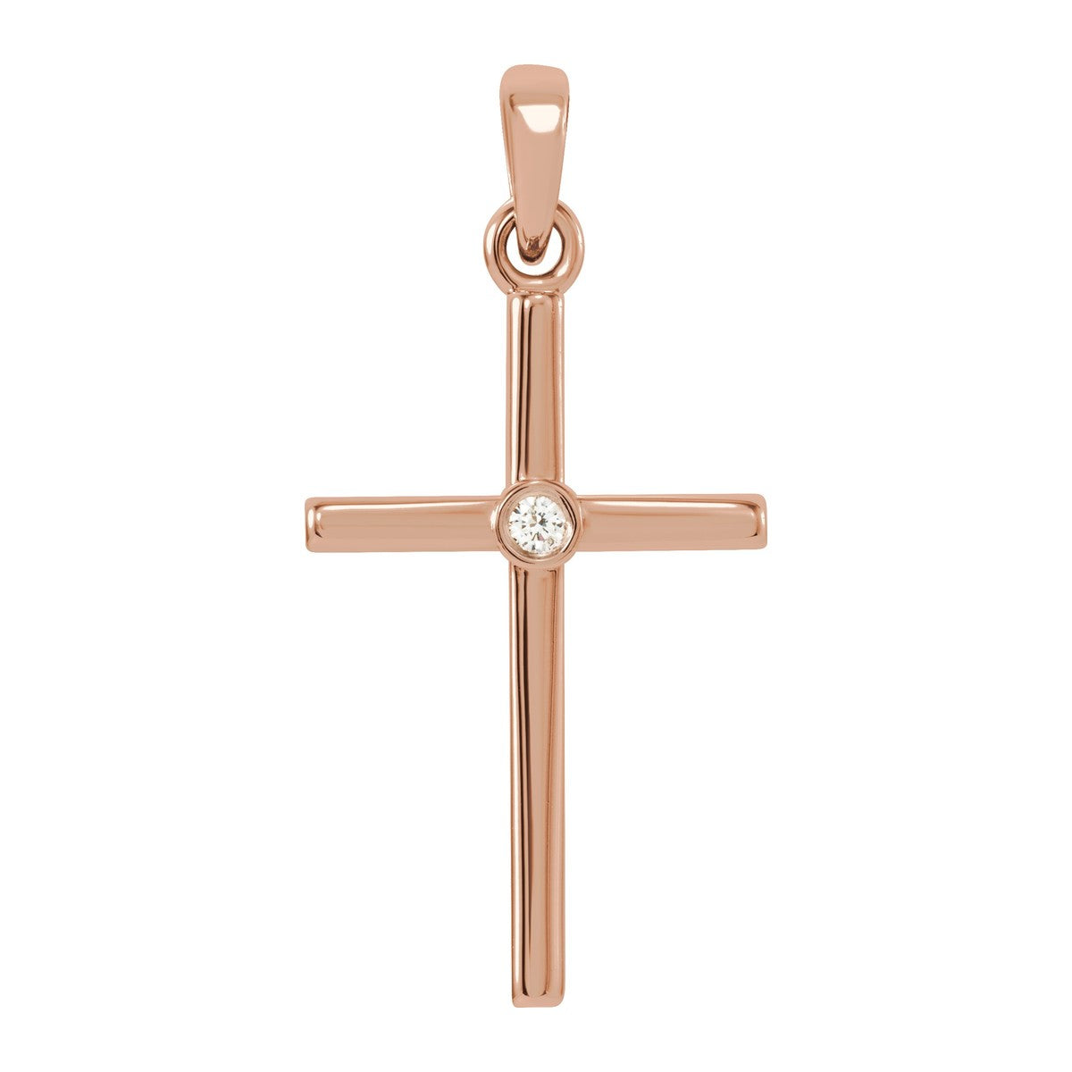 Bezel-Set Accent Cross Pendant