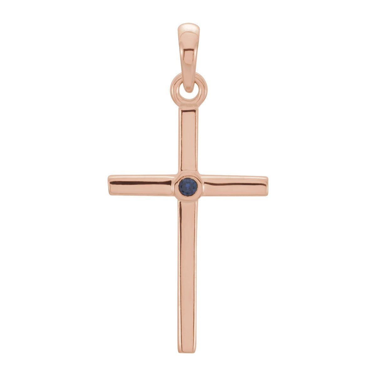 Bezel-Set Accent Cross Pendant