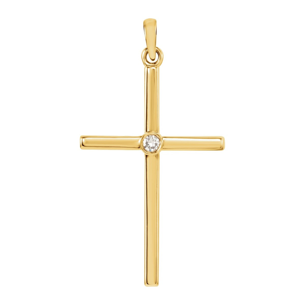Bezel-Set Accent Cross Pendant