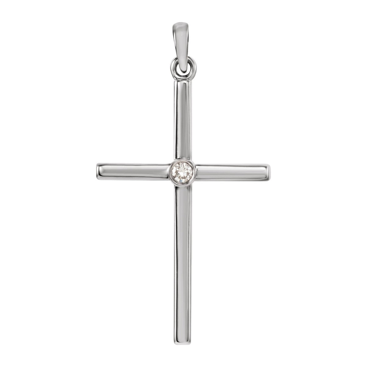 Bezel-Set Accent Cross Pendant