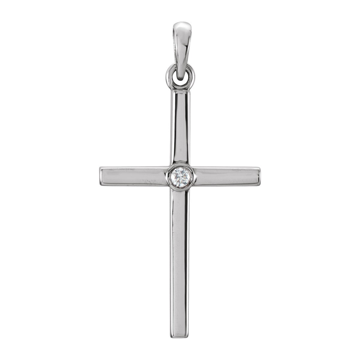 Bezel-Set Accent Cross Pendant