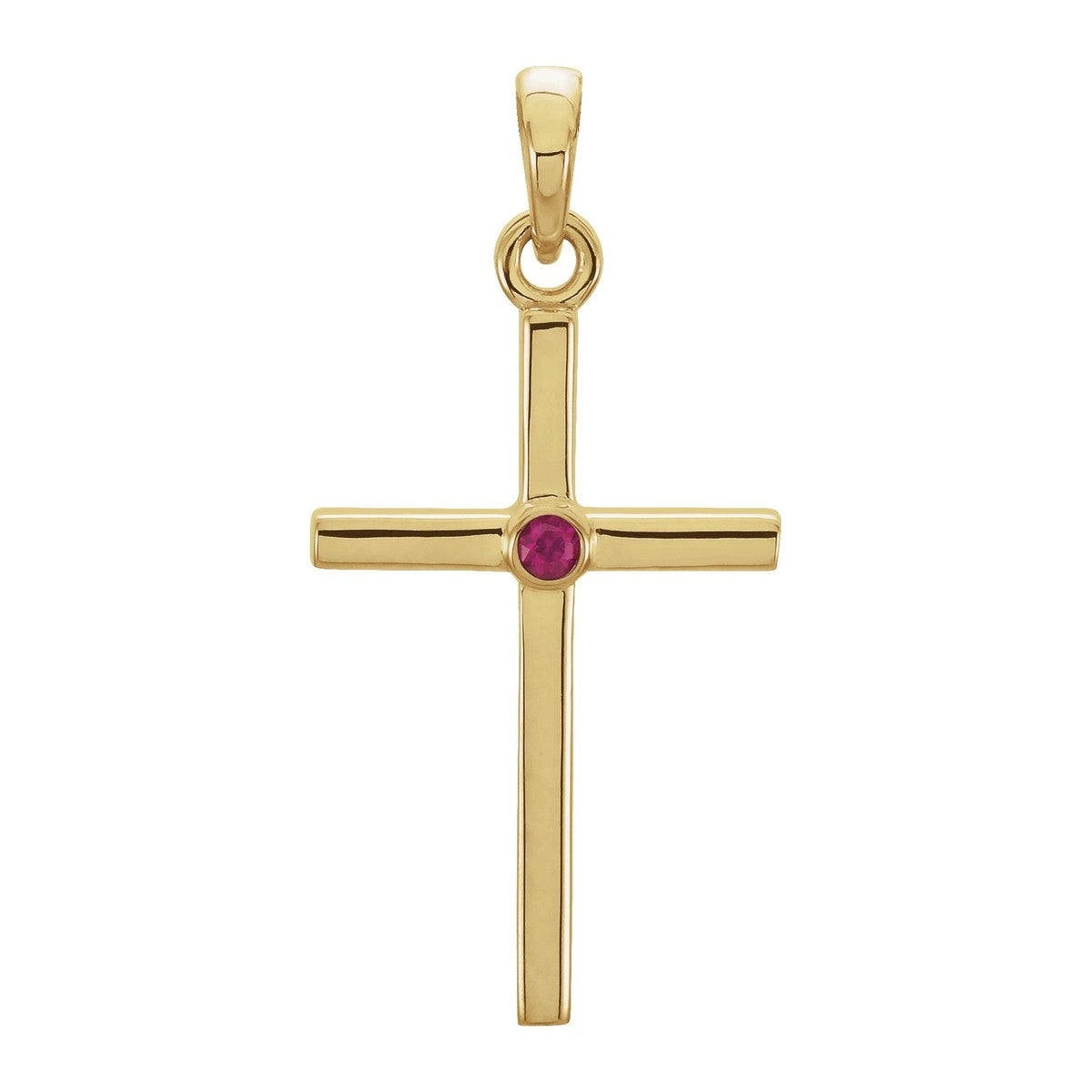 Bezel-Set Accent Cross Pendant