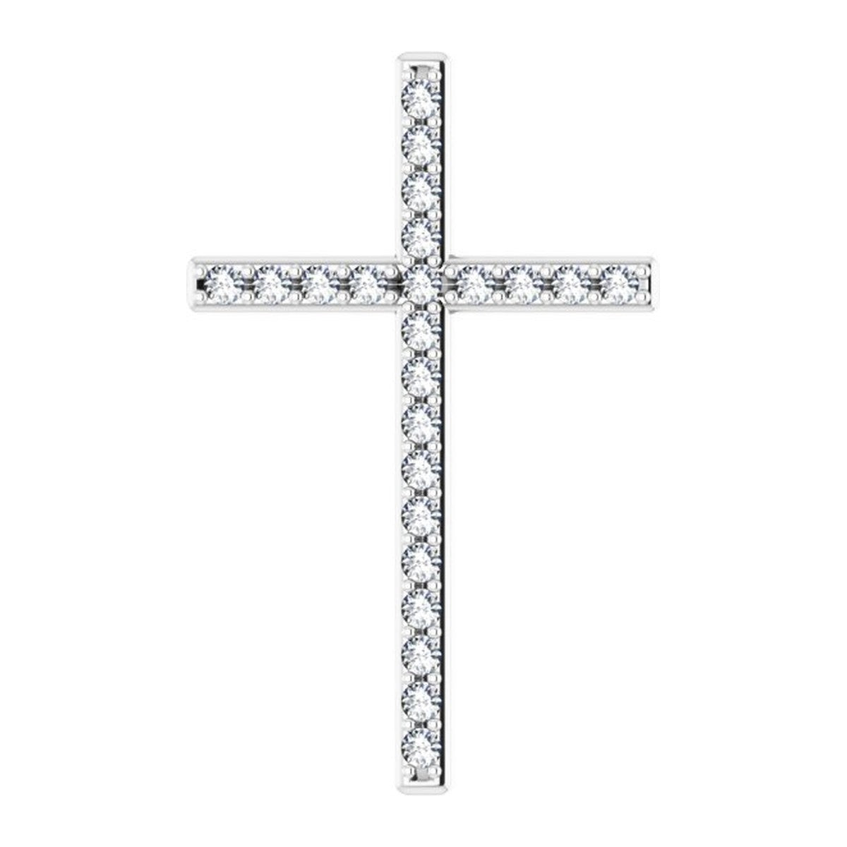 Bold Diamond Line Cross Pendant