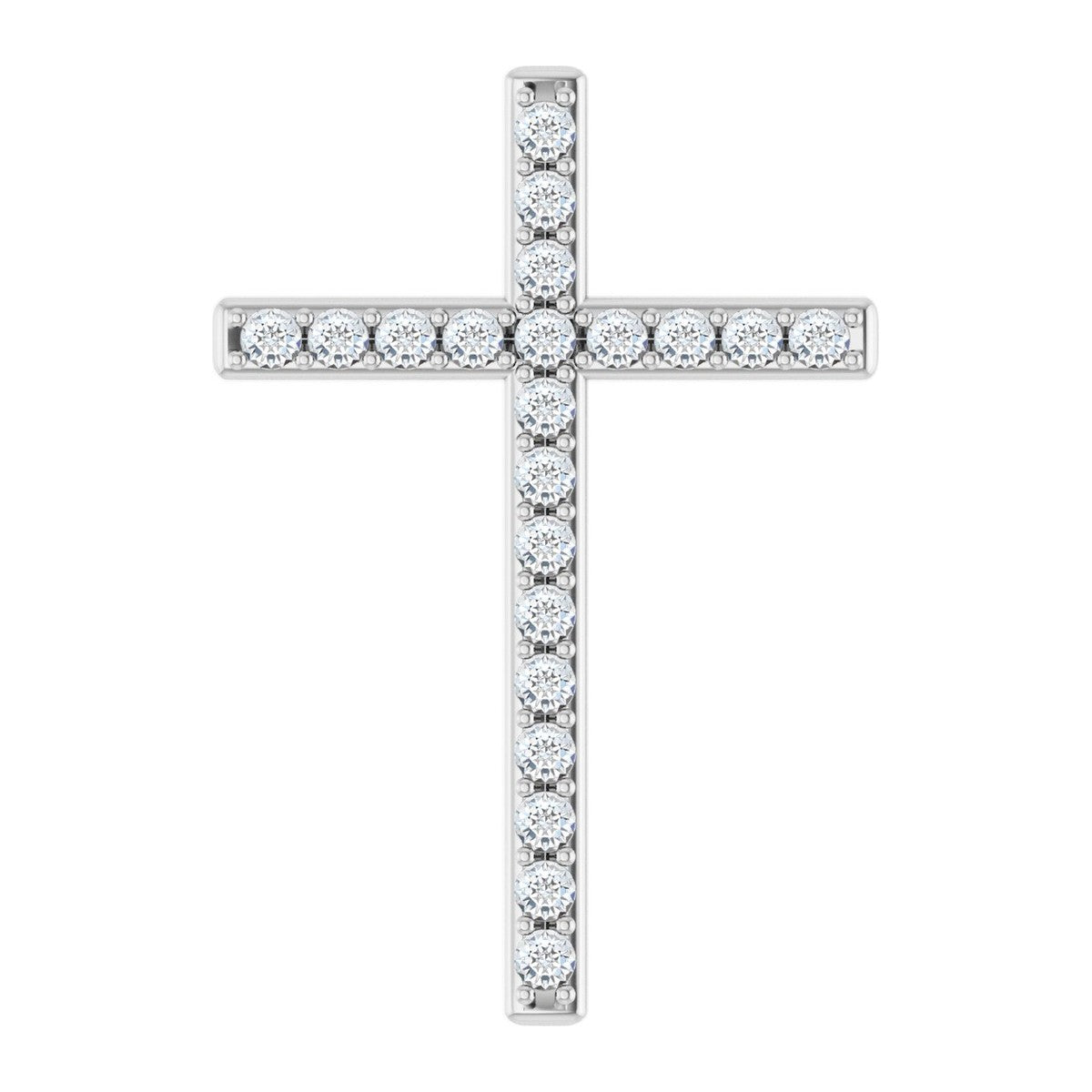 Bold Diamond Line Cross Pendant