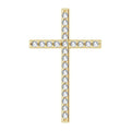 Bold Diamond Line Cross Pendant