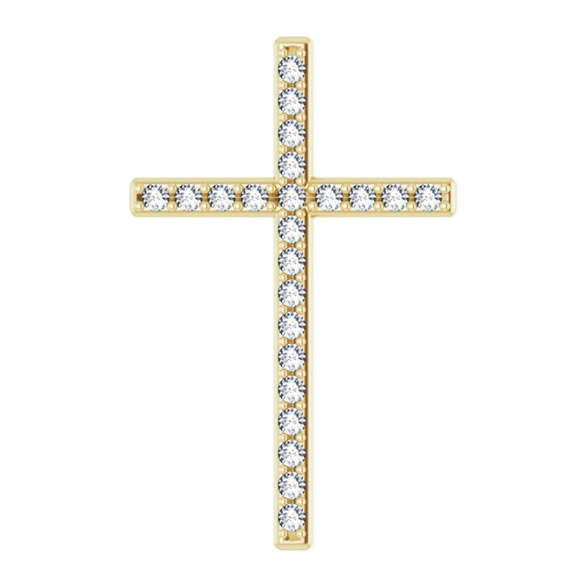 Bold Diamond Line Cross Pendant