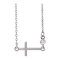 Gemstone-Accent Sideways Cross Necklace