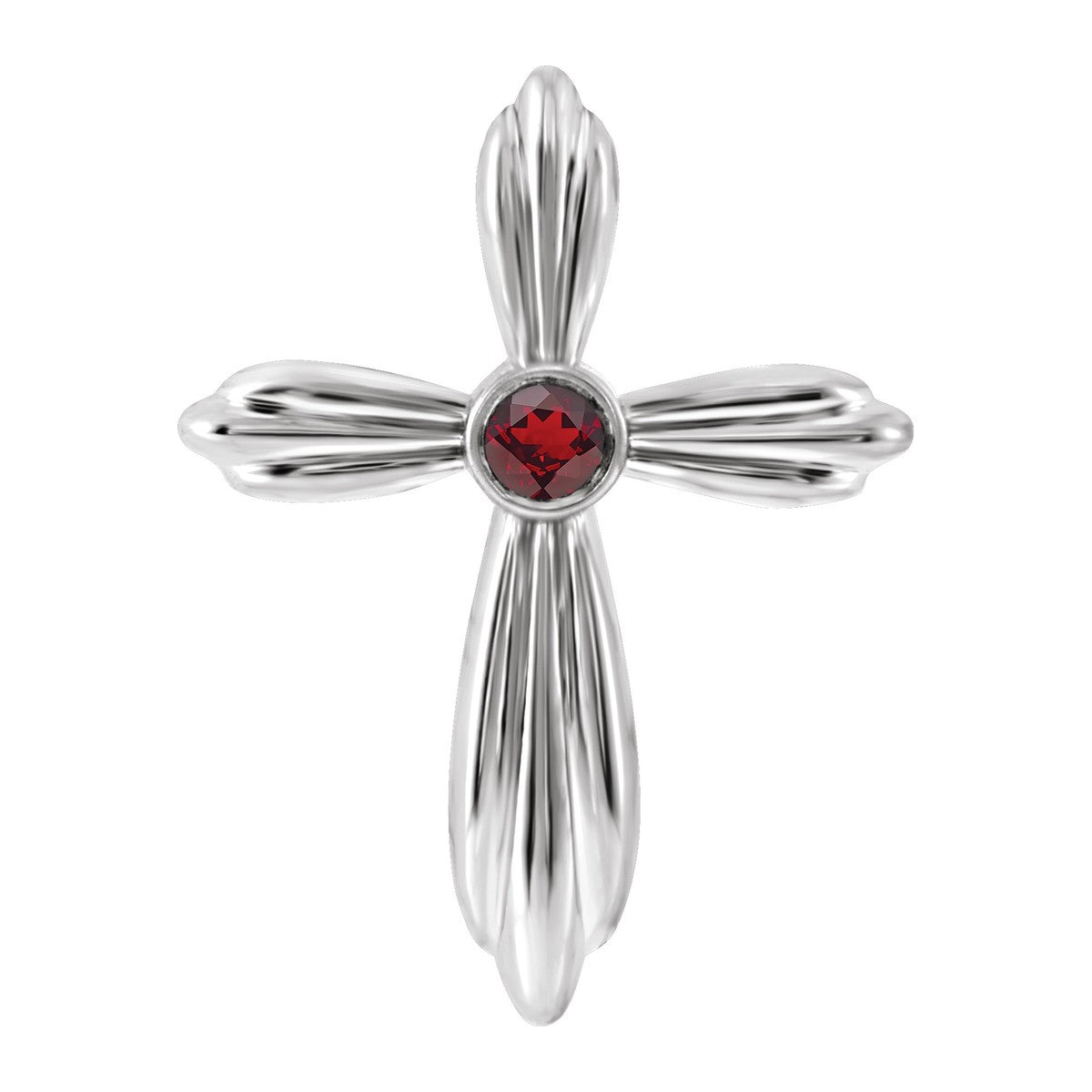 Bezel-Set Gemstone Cross Pendant