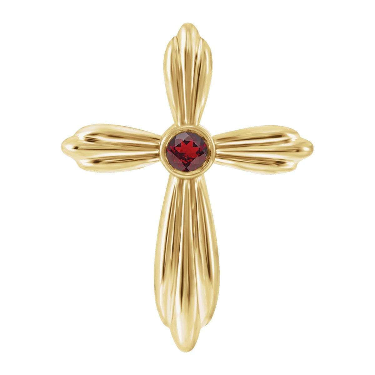 Bezel-Set Gemstone Cross Pendant