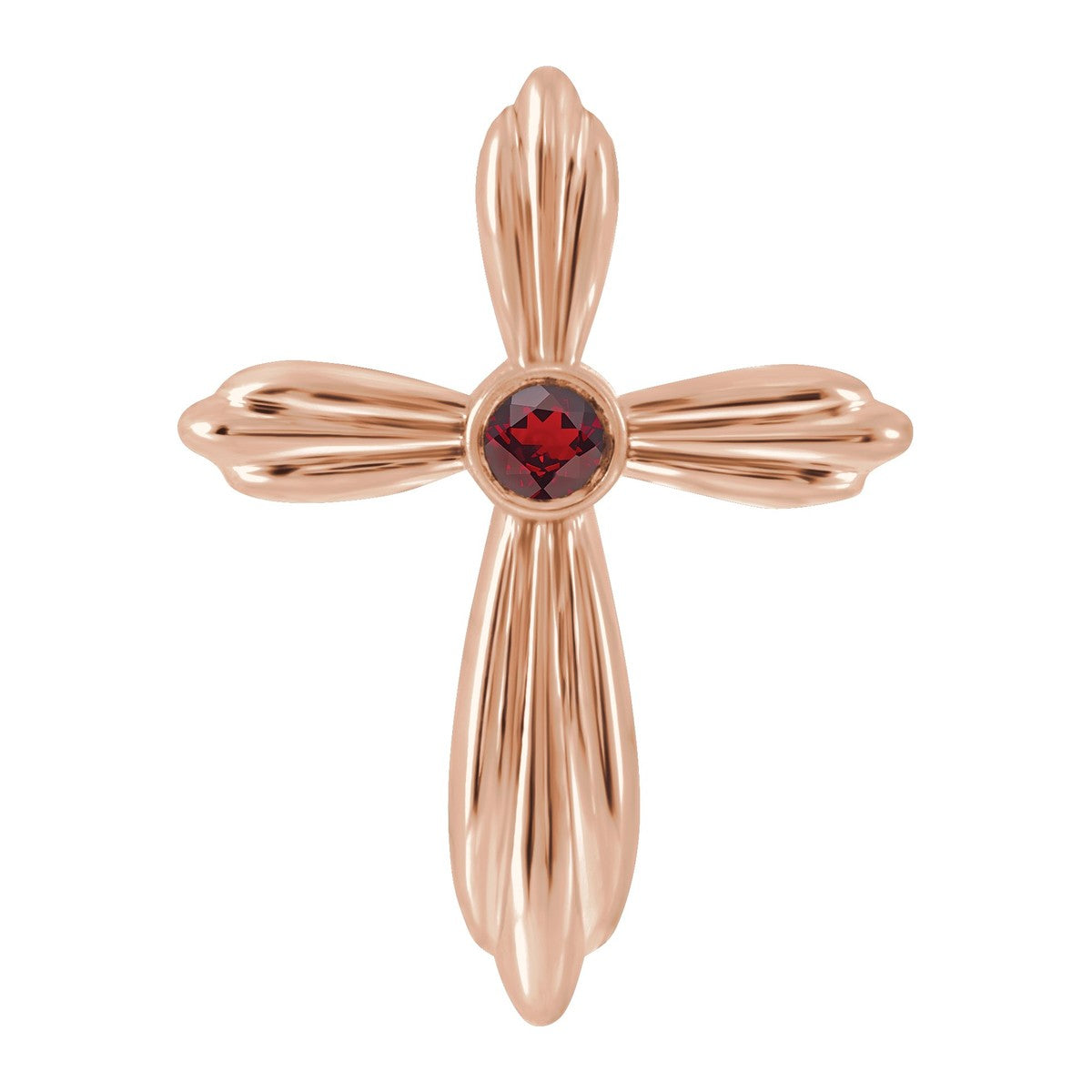 Bezel-Set Gemstone Cross Pendant