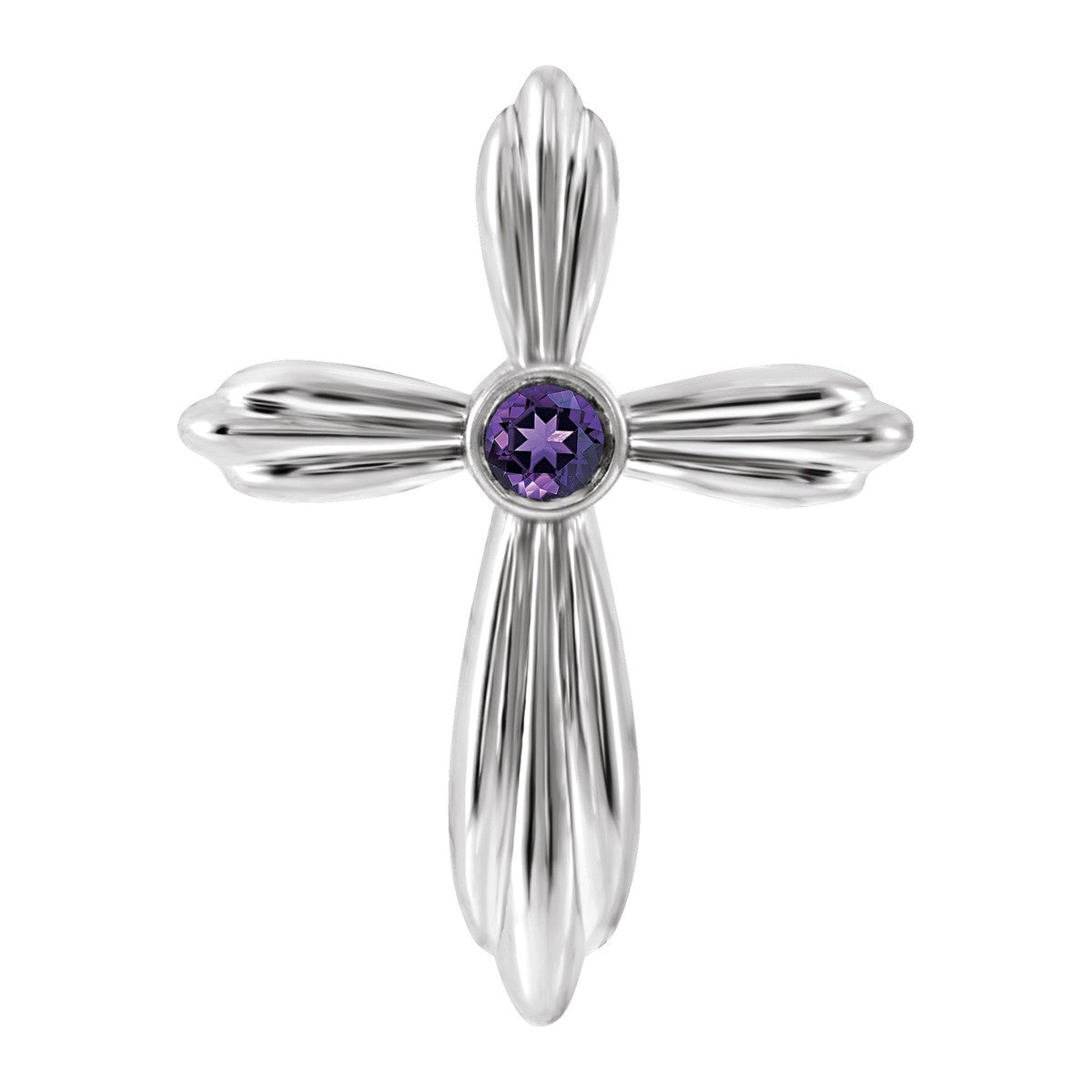 Bezel-Set Gemstone Cross Pendant