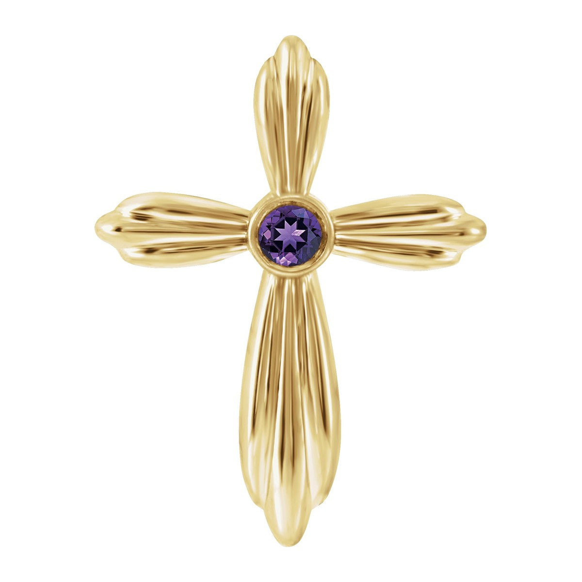 Bezel-Set Gemstone Cross Pendant