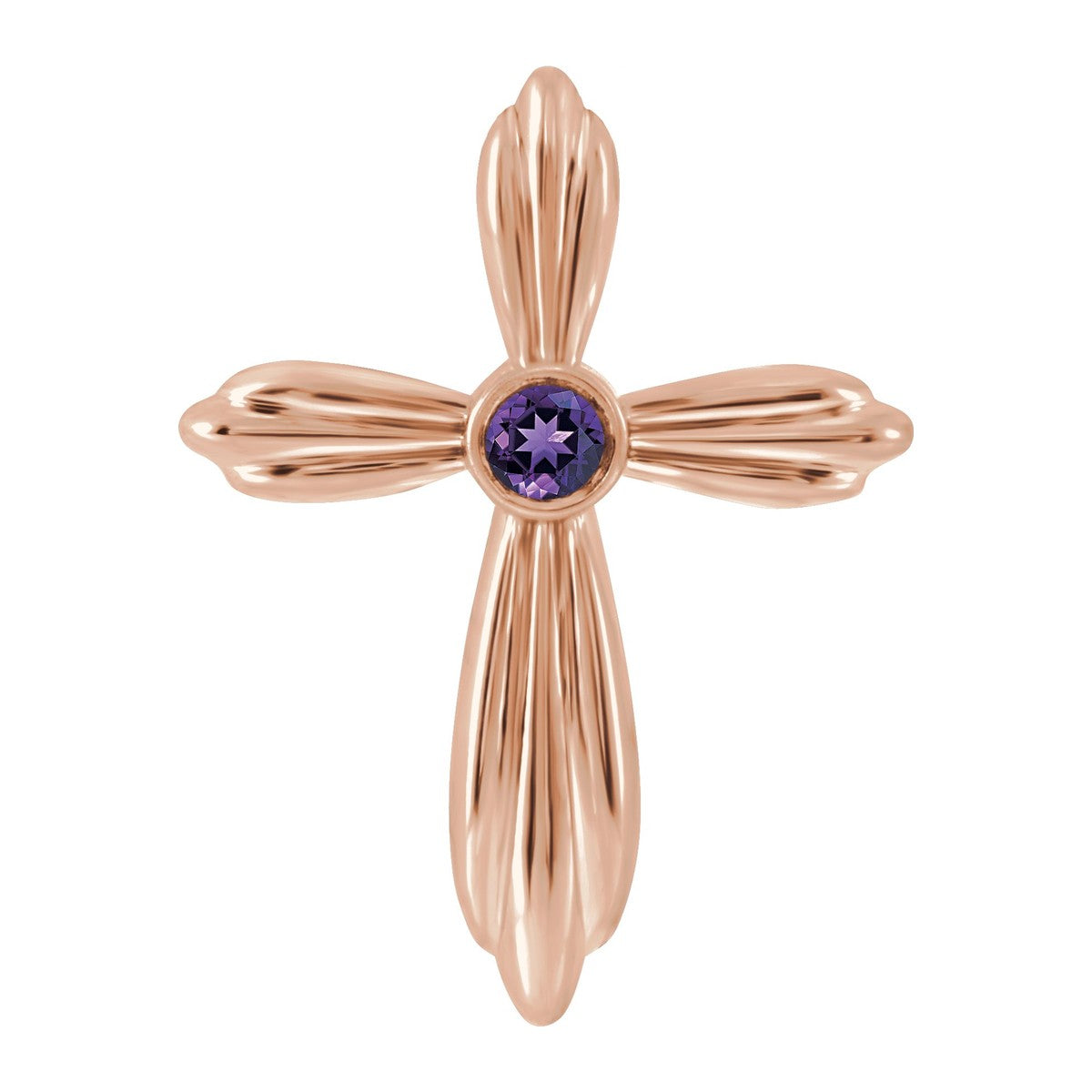 Bezel-Set Gemstone Cross Pendant