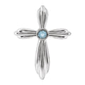 Bezel-Set Gemstone Cross Pendant