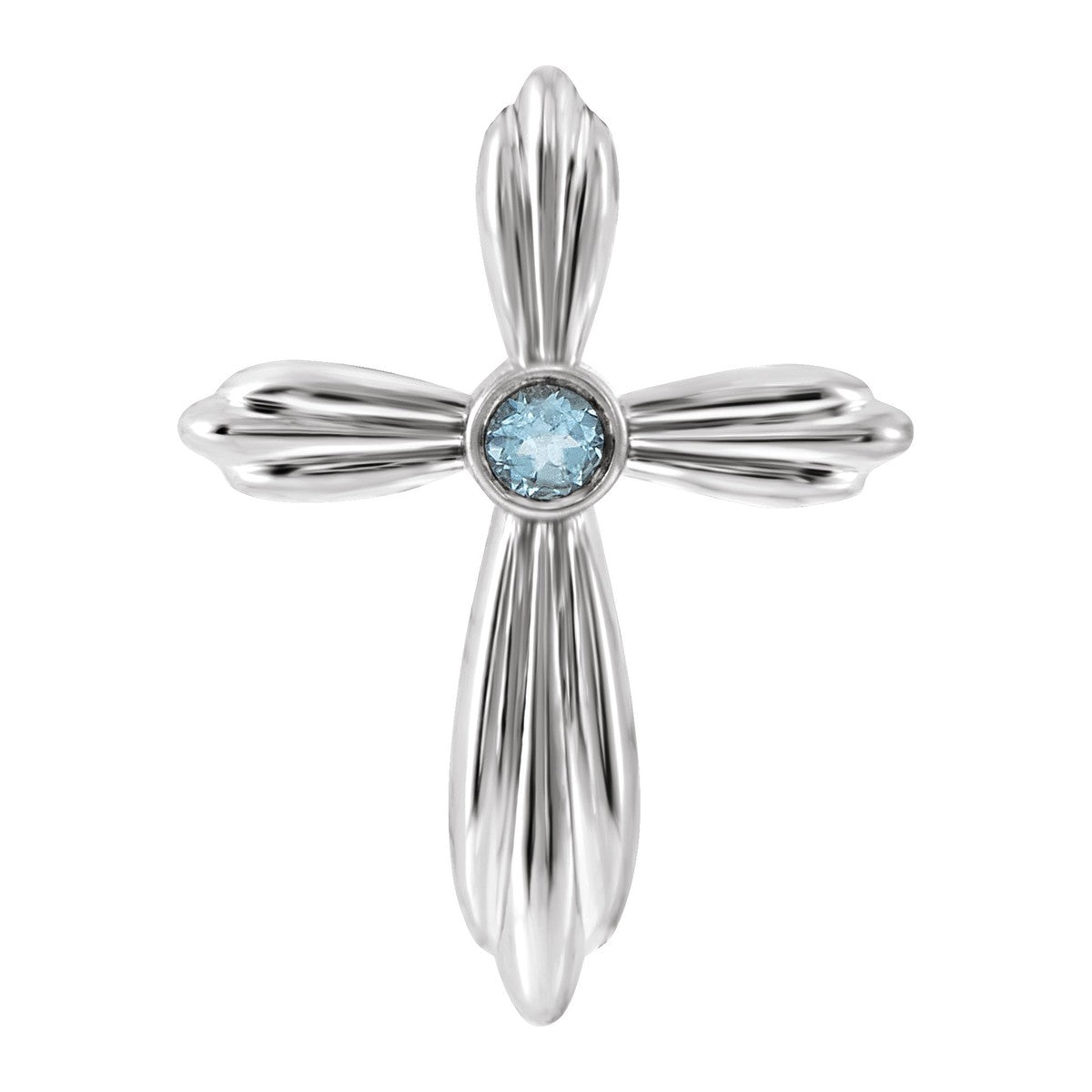 Bezel-Set Gemstone Cross Pendant