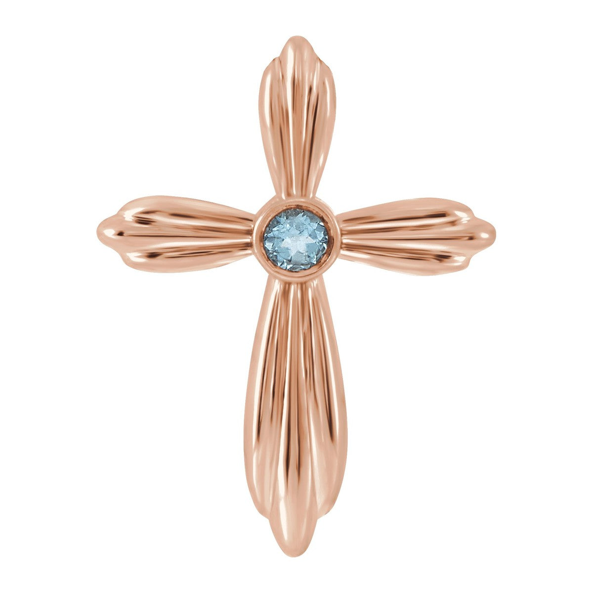 Bezel-Set Gemstone Cross Pendant