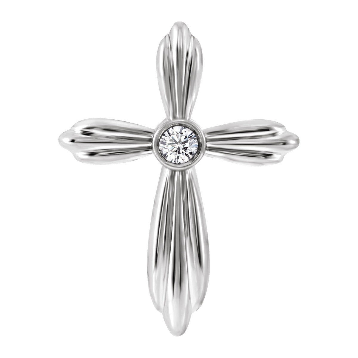 Bezel-Set Gemstone Cross Pendant
