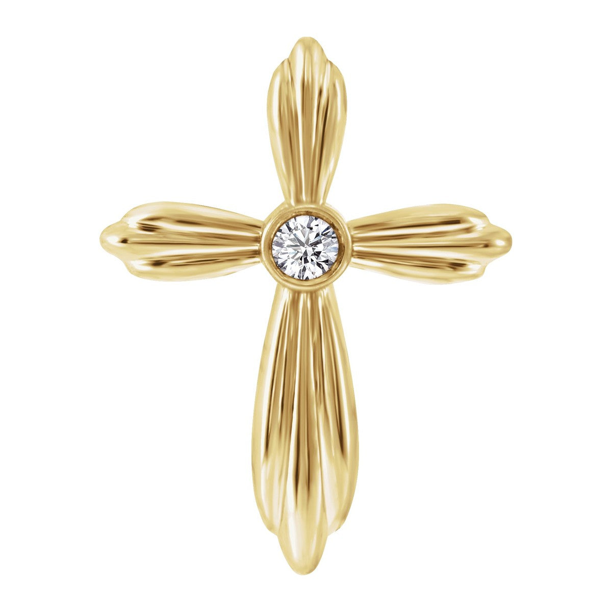 Bezel-Set Gemstone Cross Pendant