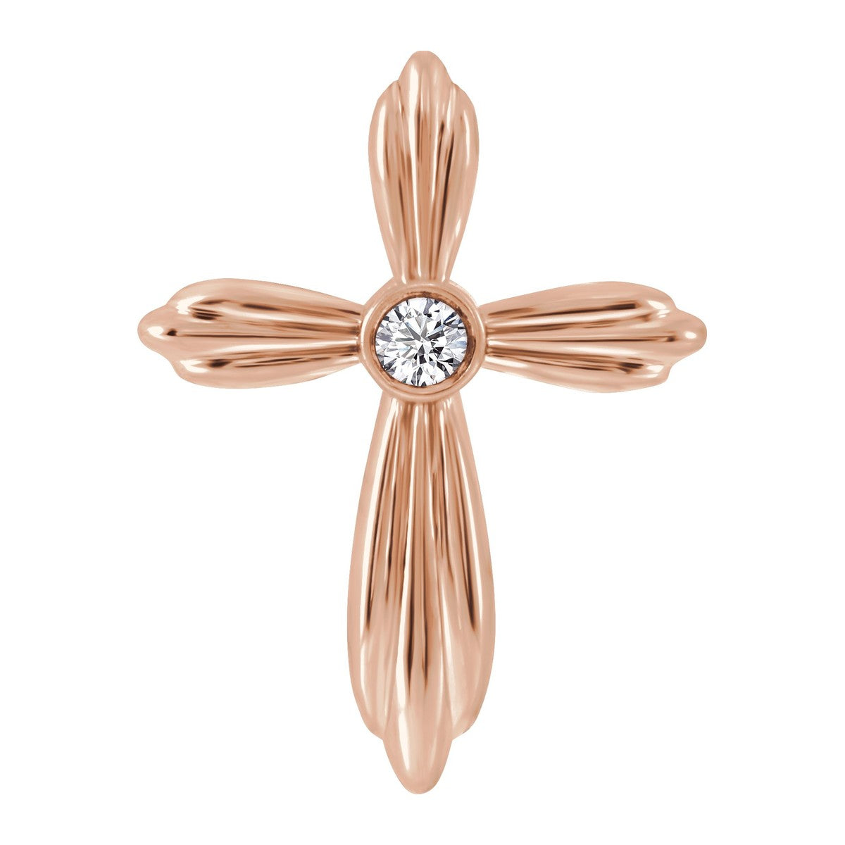 Bezel-Set Gemstone Cross Pendant