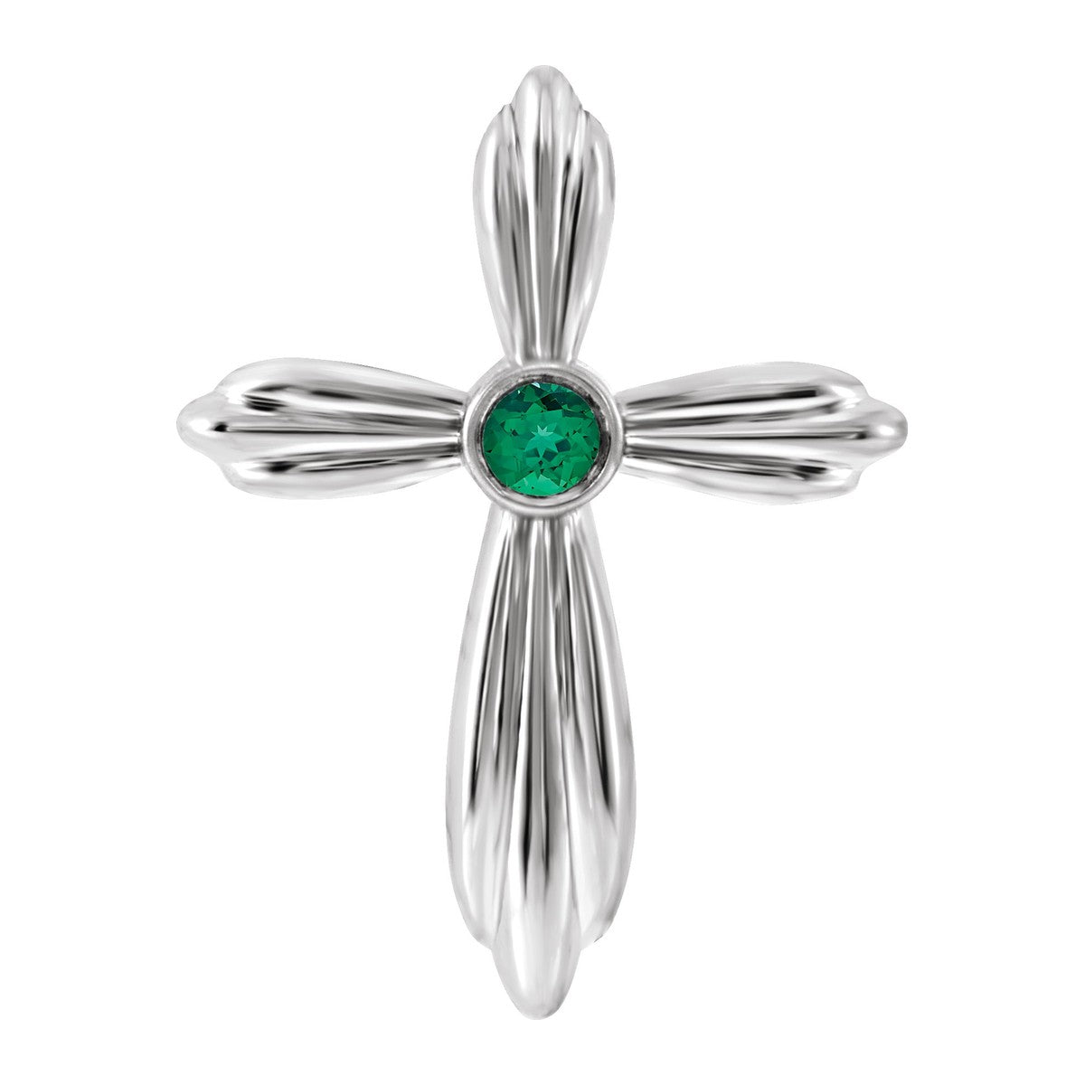 Bezel-Set Gemstone Cross Pendant