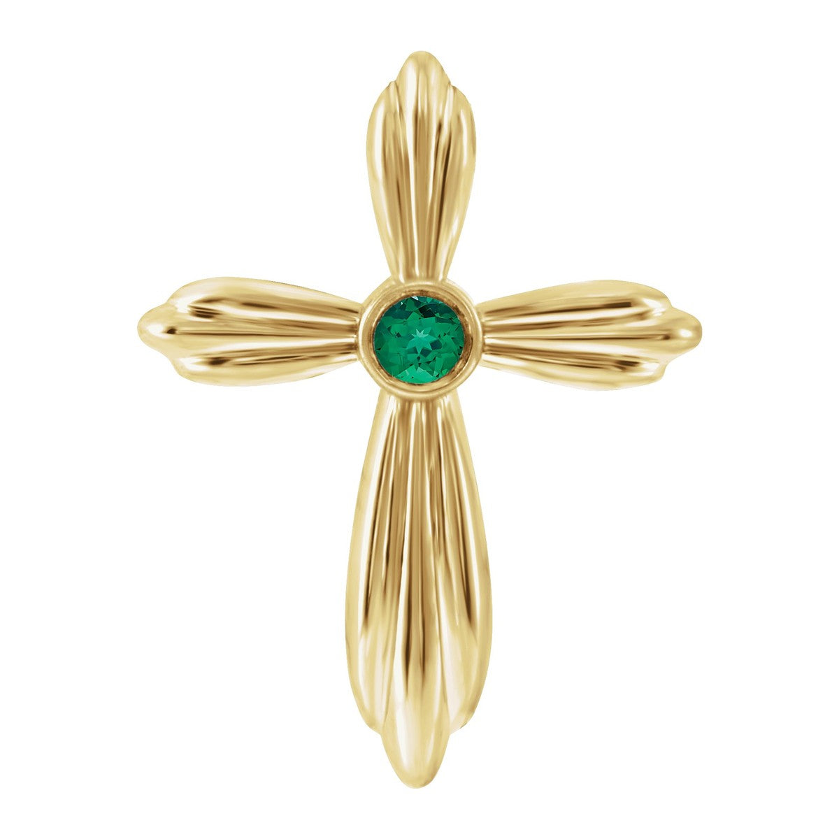 Bezel-Set Gemstone Cross Pendant