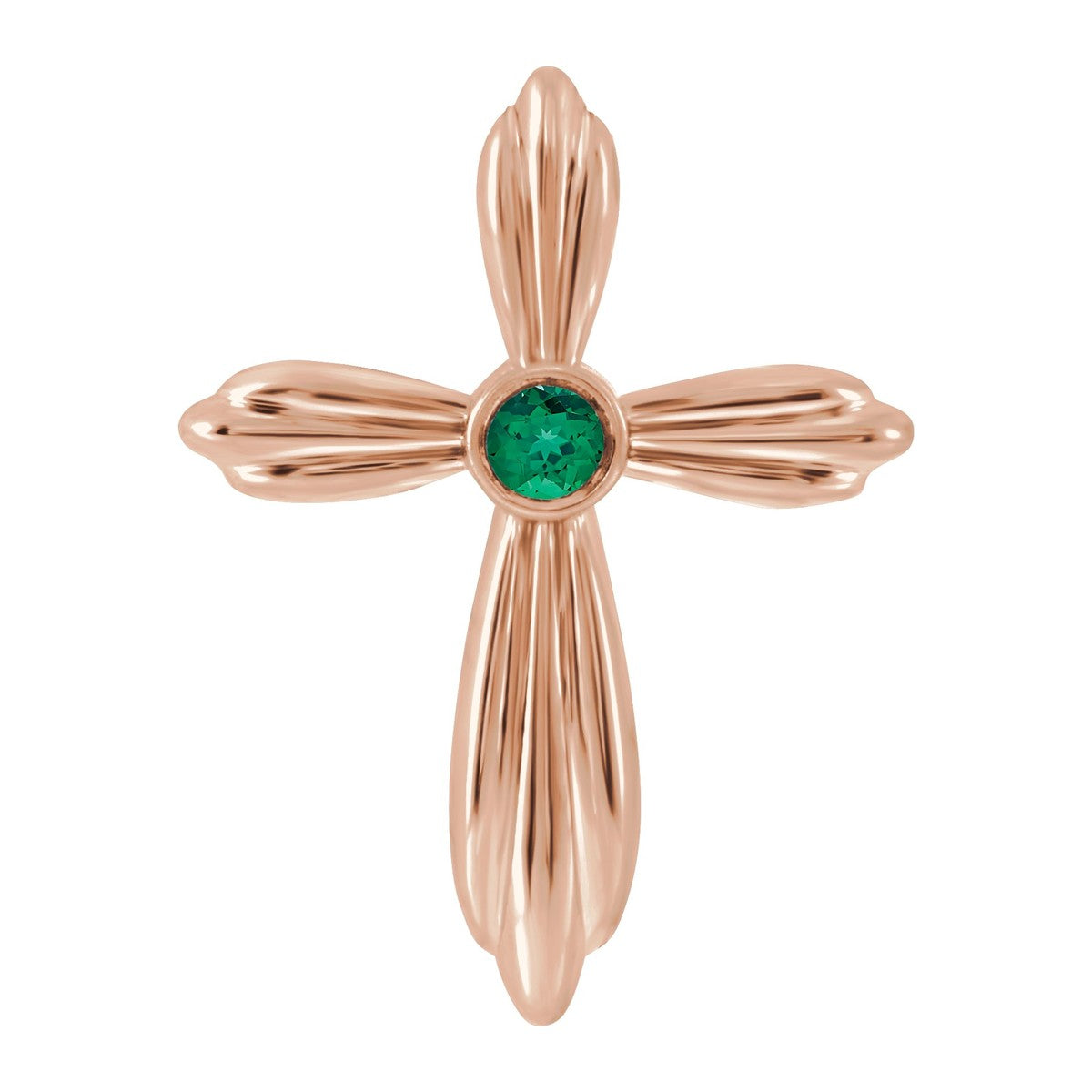 Bezel-Set Gemstone Cross Pendant
